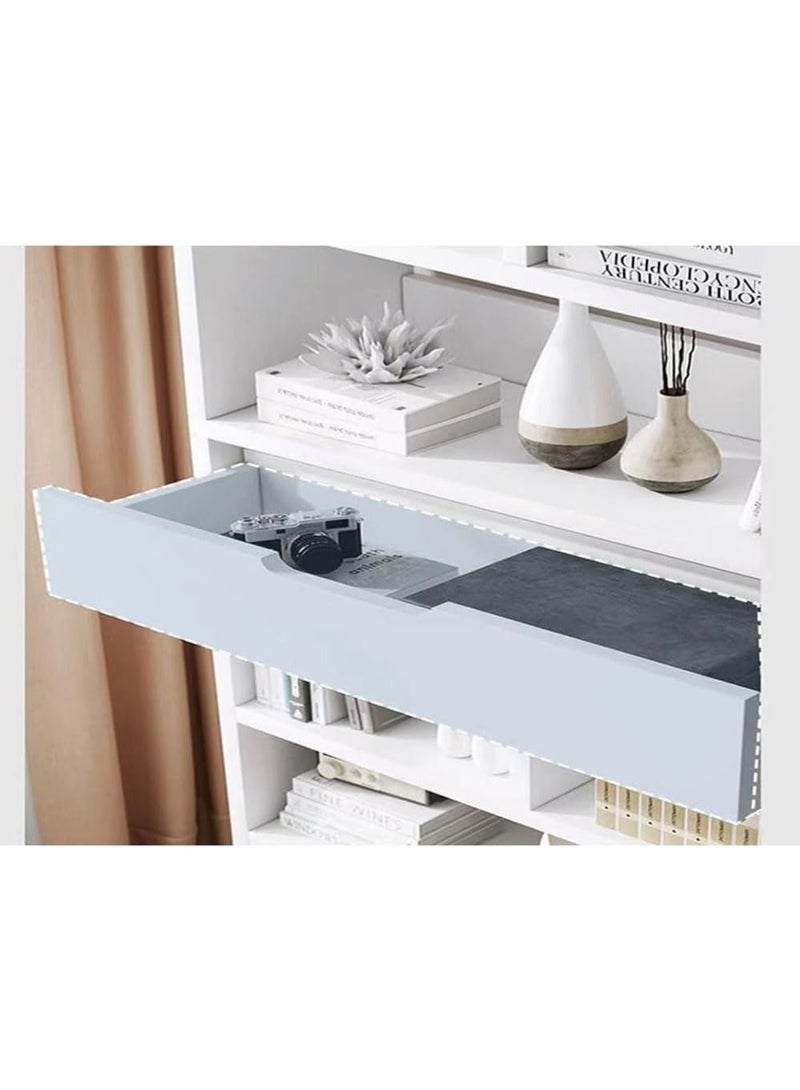 fashionhome 5 طبقات متعددة الوظائف للتخزين، أرفف كتب ذات نمط إبداعي قابلة للتعديل، خزانة كتب حديثة طويلة، عرض 15 مم، رف تخزين الأثاث الخشبي السميك لغرفة النوم وغرفة المعيشة والمكتب المنزلي، 60 × 24 × 180 سم - Image 4