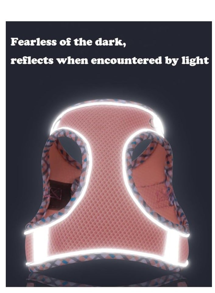 حزام للكلاب الصغيرة والمتوسطة - طقم حزام ومقود بدون سحب للجراء، حزام سهل المشي للمشي والجري والتدريب، مقاس قابل للتعديل، 5 مقاسات، 4 ألوان، حزام مريح للكلاب، حزام عاكس للضوء للكلاب، حزام مبطن ناعم للحيوانات الأليفة للكلاب الأنشطة الخارجية - Image 4