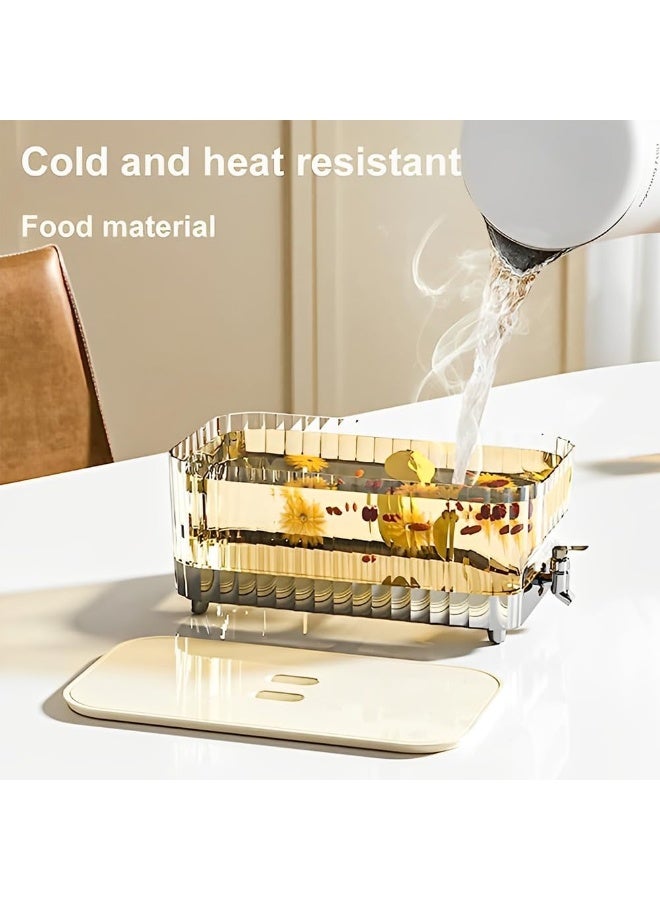 NANAO 5.3L Drink Dispenser With Tap, Arabest Fridge Water Dispenser With Tap, Easy Filling Wide Mouth, Glass Jug Accessories, Fridge Drink Dispenser, Water Pitcher, Beverage Container - Image 2