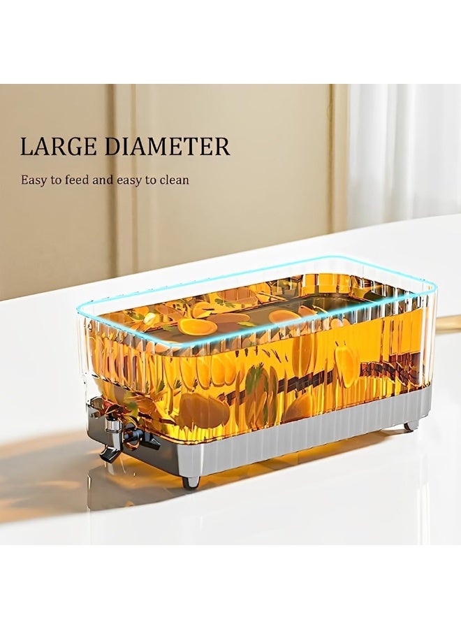 NANAO 5.3L Drink Dispenser With Tap, Arabest Fridge Water Dispenser With Tap, Easy Filling Wide Mouth, Glass Jug Accessories, Fridge Drink Dispenser, Water Pitcher, Beverage Container - Image 5