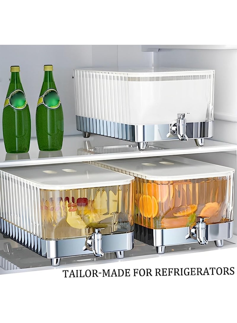 NANAO 5.3L Drink Dispenser With Tap, Arabest Fridge Water Dispenser With Tap, Easy Filling Wide Mouth, Glass Jug Accessories, Fridge Drink Dispenser, Water Pitcher, Beverage Container - Image 4