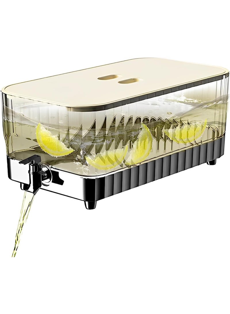 NANAO 5.3L Drink Dispenser With Tap, Arabest Fridge Water Dispenser With Tap, Easy Filling Wide Mouth, Glass Jug Accessories, Fridge Drink Dispenser, Water Pitcher, Beverage Container - Image 1