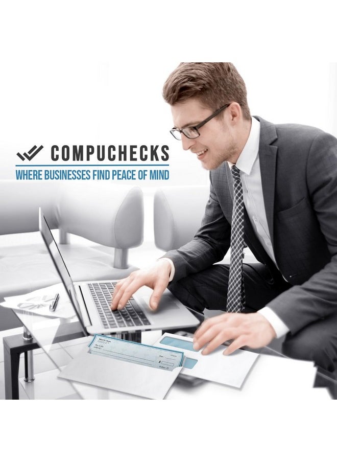 Compuchecks - Double Window Envelopes #8- Flip And Seal Flap, Security Business Mailing Check Envelopes - Tamper Evident, Security Tint - 500 Count - Guaranteed To Fit Quickbooks Checks - Image 1