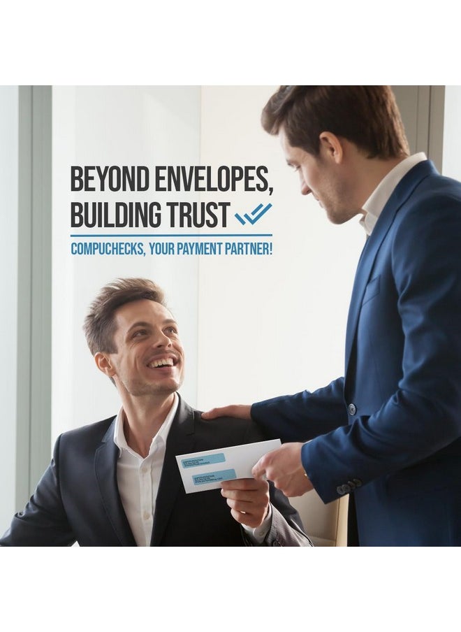 Compuchecks - Double Window Envelopes #8- Flip And Seal Flap, Security Business Mailing Check Envelopes - Tamper Evident, Security Tint - 500 Count - Guaranteed To Fit Quickbooks Checks - Image 1