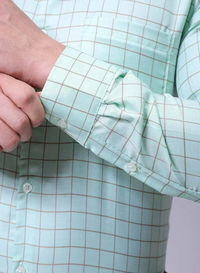 The Indian Garage Co Men Slim Fit Striped Full Sleeves Cutaway Collar Formal Shirt