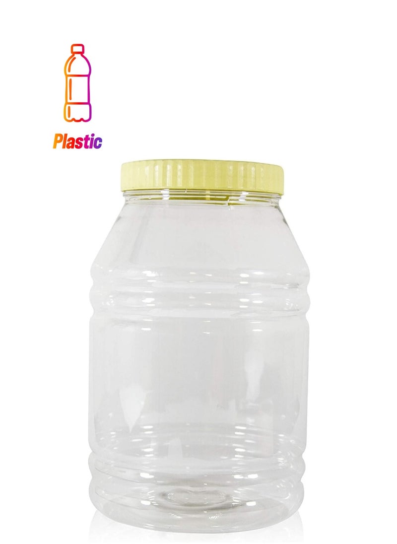 Sunpet Alsaqer Round SpiceJar/Pet Jar/Plastic Round Food Storage Jar 6000 ml Capacity Clear 