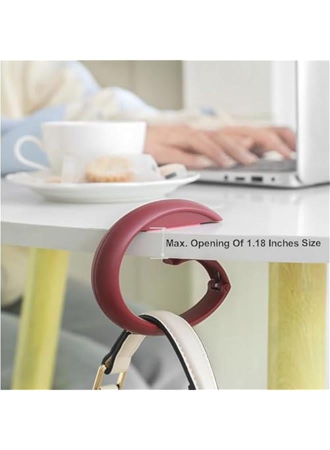 Foldable Desktop Clip Hooks,2-Pack Rod Hook,Purse Holder,Backpack Bag Hook for Hanging Decor,Storage Hanger for Home Closet Public Table (Black) - Image 5