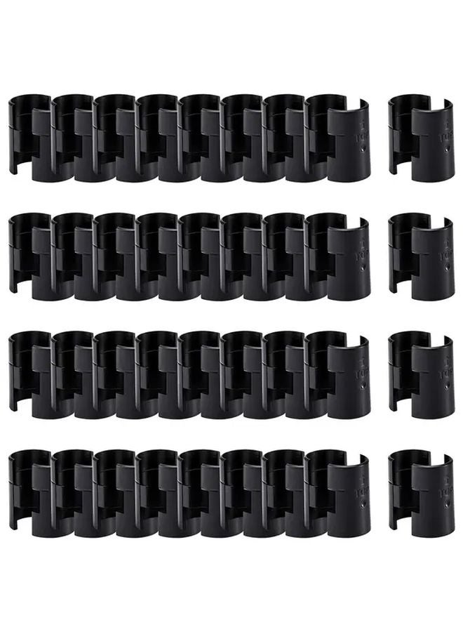 20pcs Heavy Duty Black Plastic Wire Shelf Clips Adjustable Shelving System Locking Brackets - Image 1