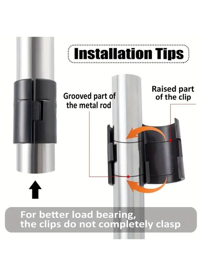 20pcs Heavy Duty Black Plastic Wire Shelf Clips Adjustable Shelving System Locking Brackets - Image 3