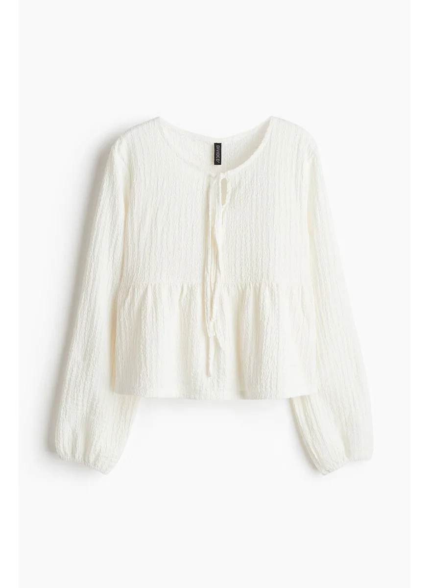 اتش اند ام Crinkled Tie-Detail Top