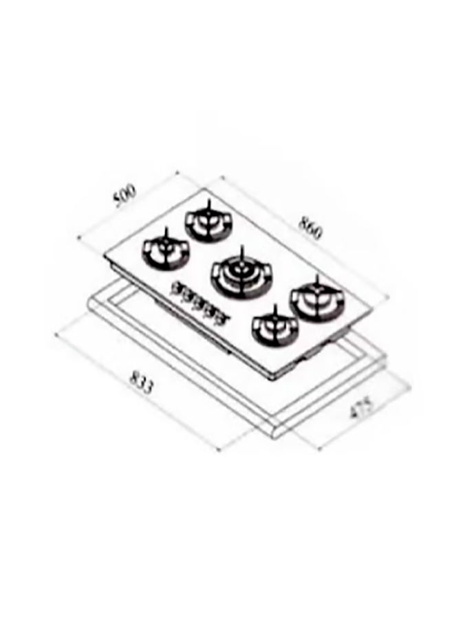 kitchen Line Surface 5 Gas Stove 90 cm Separate Medium Italian  Steel | J5020  - Image 2