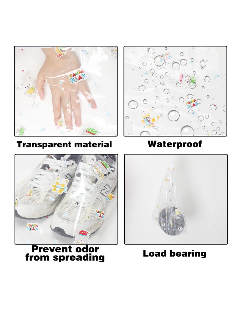 Excefore - Transparent Storage Bags, 12Pcs Shoe Bags for Travel, Drawstring Shoes Bag Plastic Portable Shoe Bags Organizers, Clear Shoes Bag for Travel Packing Shoe Organizers, for Men and Women (Cat) - Image 1