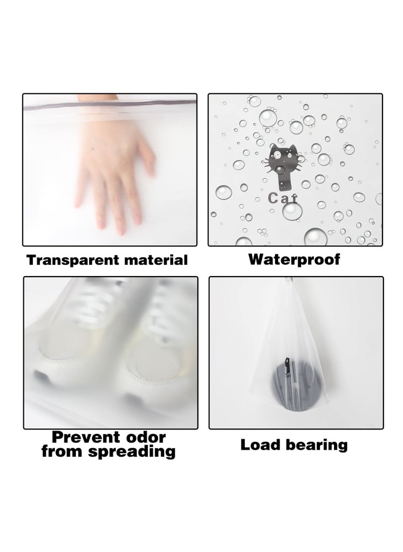 Excefore - Transparent Storage Bags, 12Pcs Shoe Bags for Travel, Drawstring Shoes Bag Plastic Portable Shoe Bags Organizers, Clear Shoes Bag for Travel Packing Shoe Organizers, for Men and Women (Cat) - Image 1
