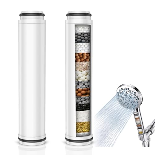 Vatex Shower Filter for Handheld Shower Head, 2 Pack Hand Held Replacement Shower Head Filter for Hard Water Remove Chlorine and Harmful Substances - Image 1