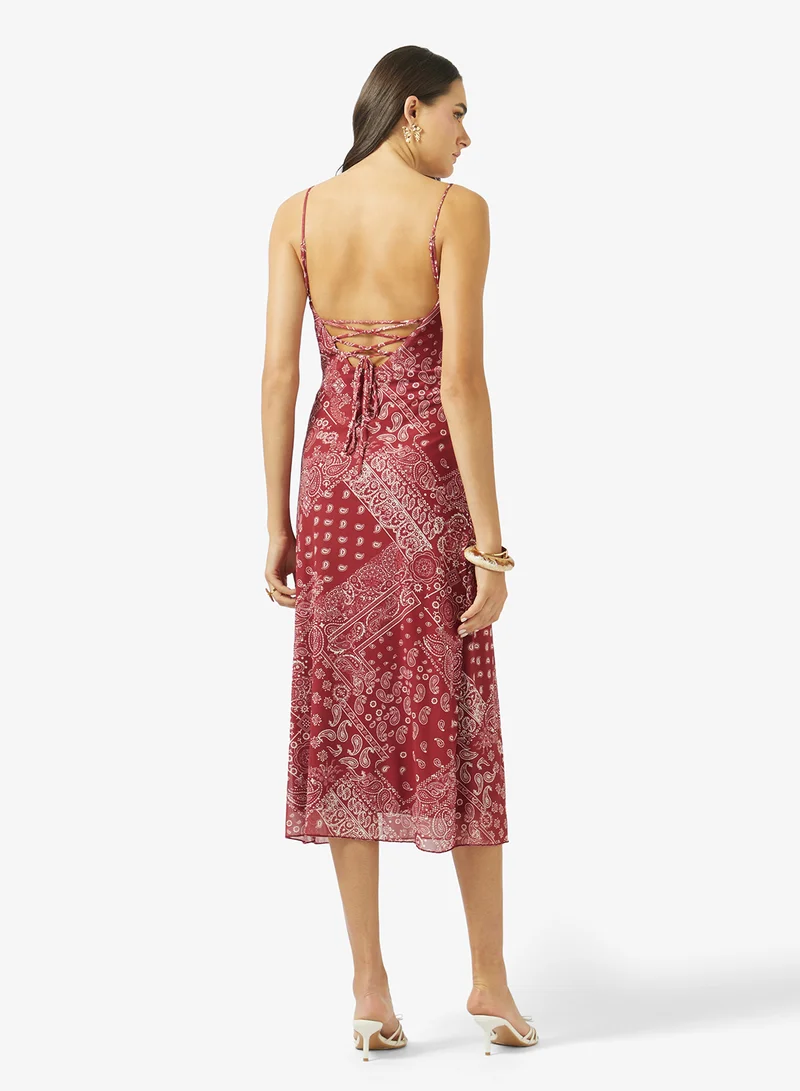 Ginger Strappy Paisely A Line Dress