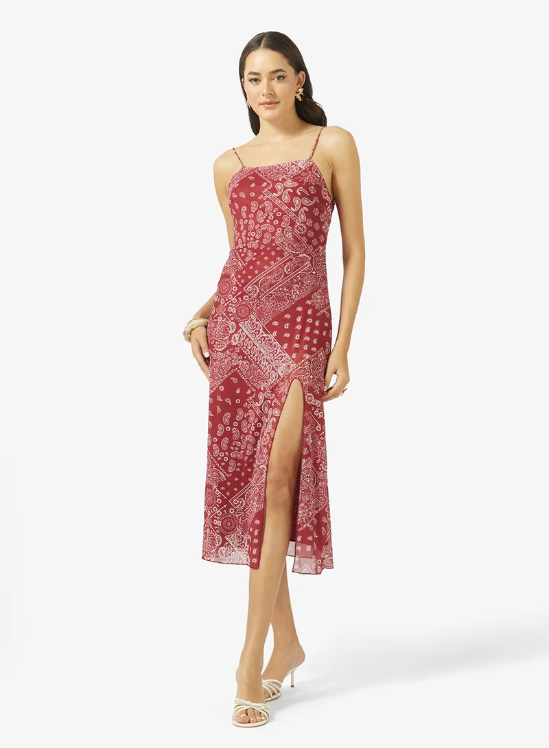 Ginger Strappy Paisely A Line Dress