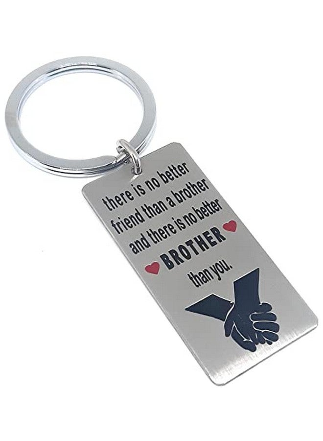 Aura Rakshabandhan Bhaidooj Birthday Anniversary Gift Keychain for Bike Car House Office Brother Bro Bhai Stainless Steel Silver Key Chain - Image 1