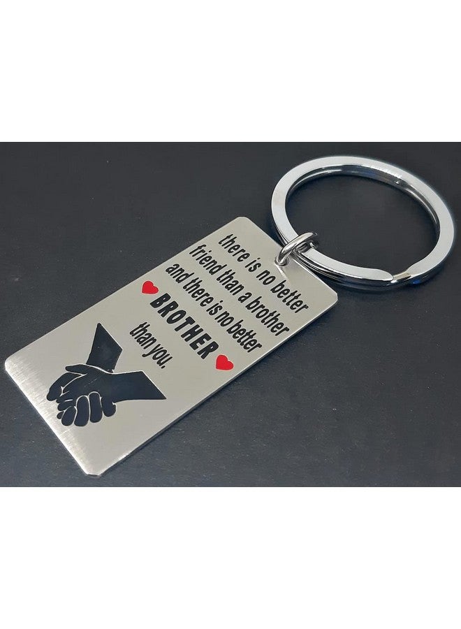 Aura Rakshabandhan Bhaidooj Birthday Anniversary Gift Keychain for Bike Car House Office Brother Bro Bhai Stainless Steel Silver Key Chain - Image 3