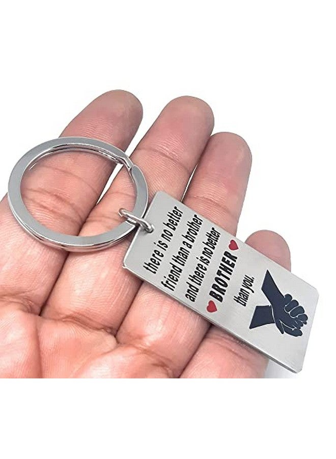 Aura Rakshabandhan Bhaidooj Birthday Anniversary Gift Keychain for Bike Car House Office Brother Bro Bhai Stainless Steel Silver Key Chain - Image 2