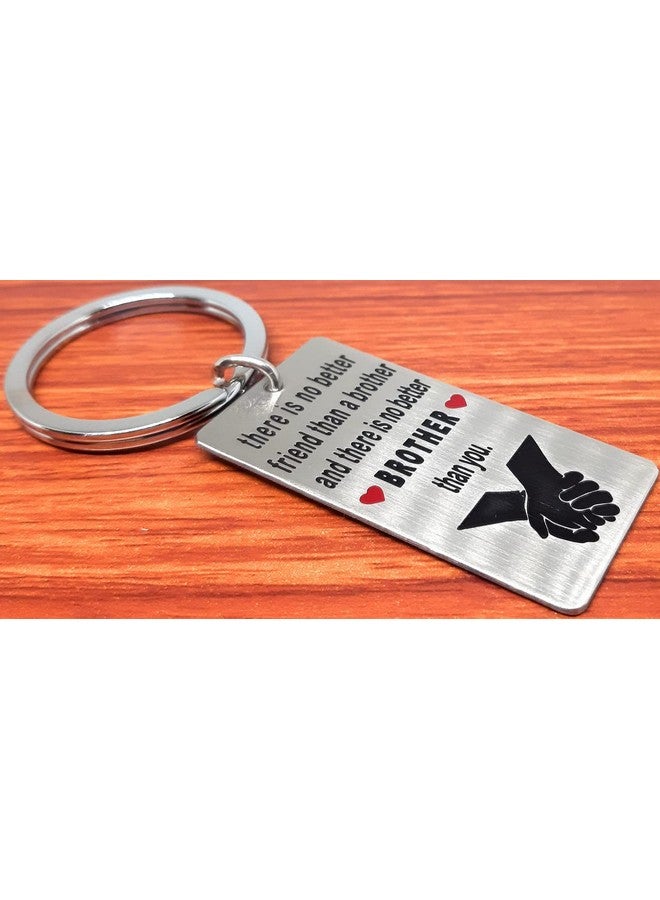 Aura Rakshabandhan Bhaidooj Birthday Anniversary Gift Keychain for Bike Car House Office Brother Bro Bhai Stainless Steel Silver Key Chain - Image 4