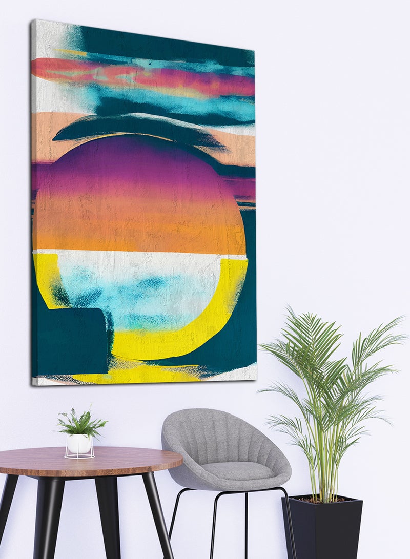 LOWHA Canvas Wall Art Stretched Over Wooden Frame with Sunset Abstract Painting - Image 1