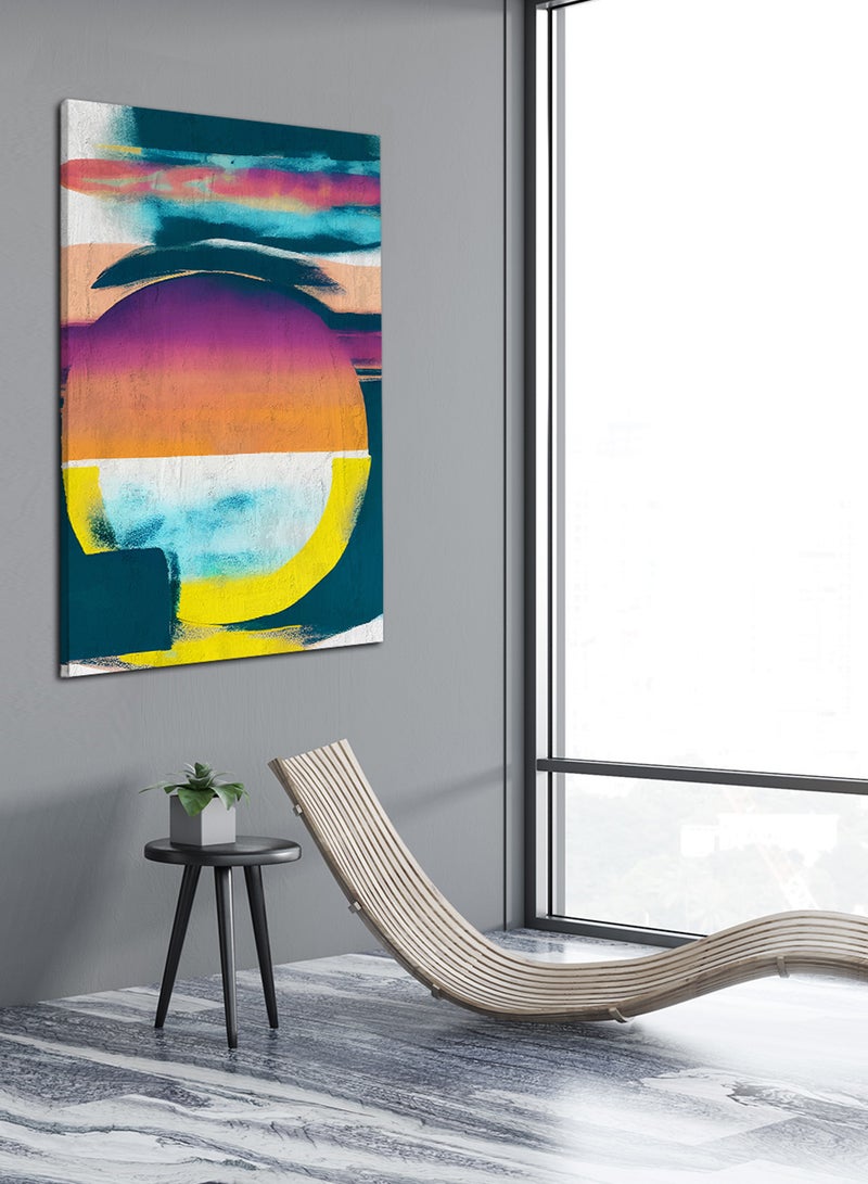 LOWHA Canvas Wall Art Stretched Over Wooden Frame with Sunset Abstract Painting - Image 2