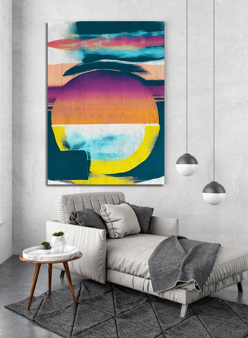 LOWHA Canvas Wall Art Stretched Over Wooden Frame with Sunset Abstract Painting - Image 3