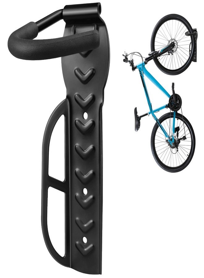 DkOvn حامل دراجات DkOvn 1/2/4/8 عبوة، يُثبت على جدار المرآب، حامل دراجات يُثبت على الحائط مع براغي، خطاف دراجة عمودي فولاذي شديد التحمل يتحمل وزنًا يصل إلى 66 رطلاً للتخزين الداخلي (عبوة واحدة سوداء) - Image 1