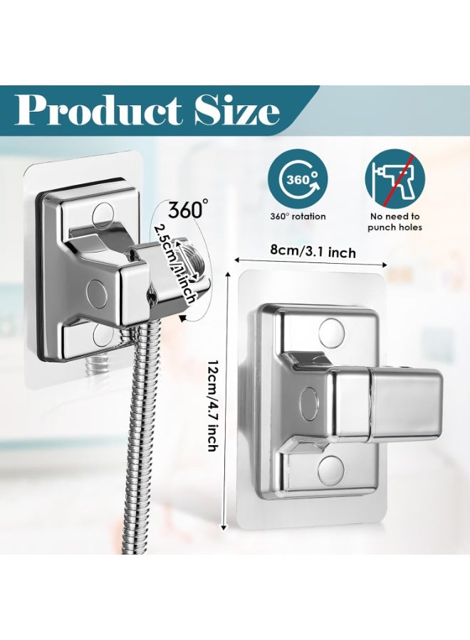 DIOTTI 2-Pack 360° Adjustable Shower Head Holder, Self-Adhesive Wall Mount Bracket, No-Drill Installation, Strong Adhesive & Universal Fit for Handheld Shower Heads - Image 3