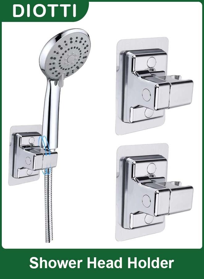 DIOTTI 2-Pack 360° Adjustable Shower Head Holder, Self-Adhesive Wall Mount Bracket, No-Drill Installation, Strong Adhesive & Universal Fit for Handheld Shower Heads - Image 1