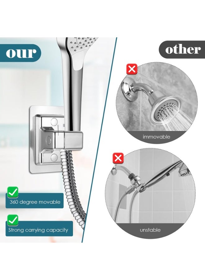 DIOTTI 2-Pack 360° Adjustable Shower Head Holder, Self-Adhesive Wall Mount Bracket, No-Drill Installation, Strong Adhesive & Universal Fit for Handheld Shower Heads - Image 4