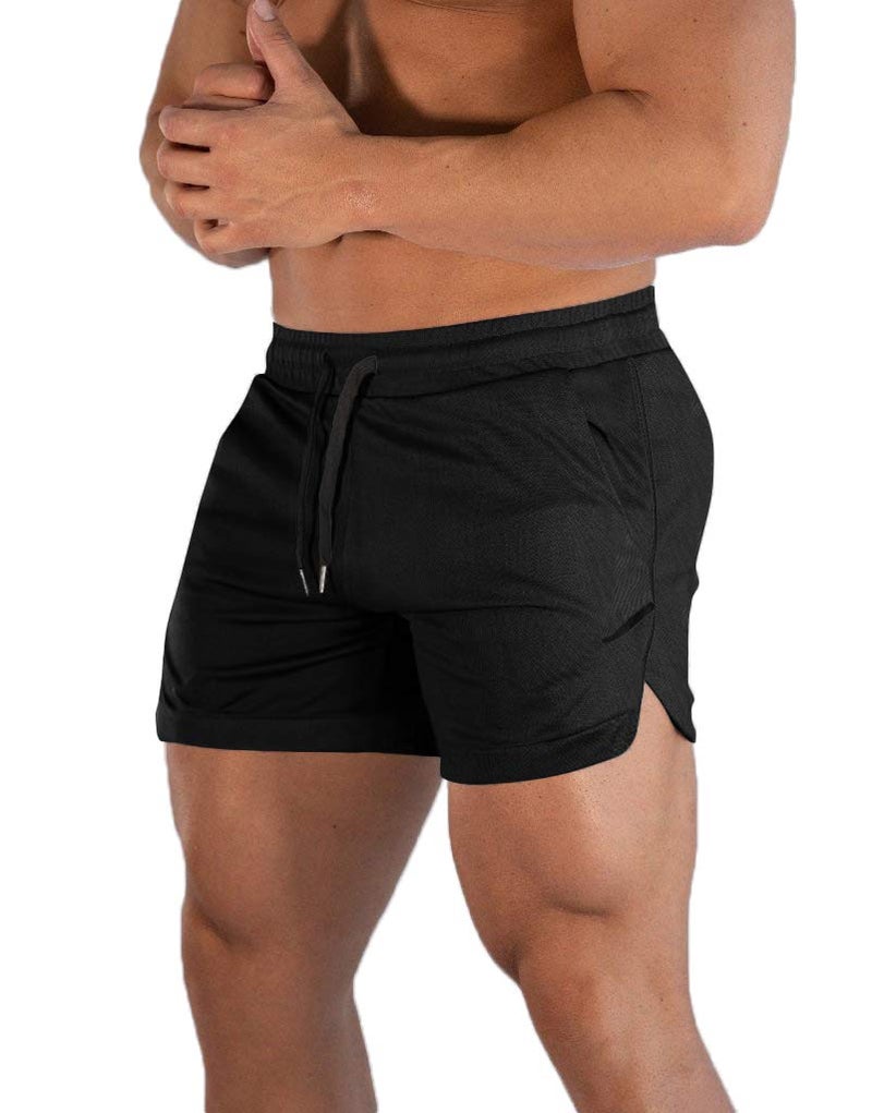 FLYFIREFLY Men's Gym Workout Shorts Running Lightweight Athletic Short Pants Bodybuilding Training Black - Image 1