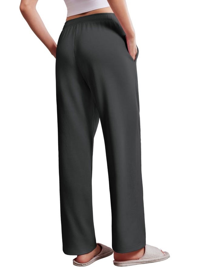 Deyeek Women's Tear Away Pants with Pockets Easy Access Adaptive Pants Post Hip Knee Leg Surgery Breakaway Lounge Sweatpants, Dark Grey, M - Image 2