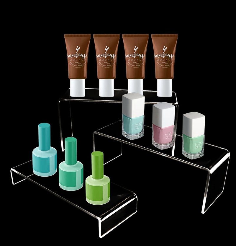 amiazi 6 pcs Clear Acrylic Showcase Risers for Dessert, Cupcakes, Shoes & Cosmetics - Image 5