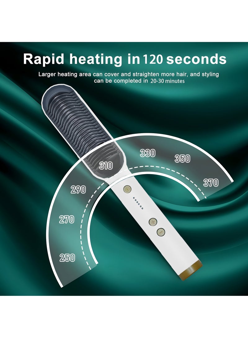 HOME 4 YOU Ionic Hair Care Straightener Brush with Thermostatic Control, Anti-Scalding Design, 360-Degree Rotating Base Cord,Hair Styler for Men & Women, Suitable for Home, Travel, Salon, All Hair Types White. - Image 4