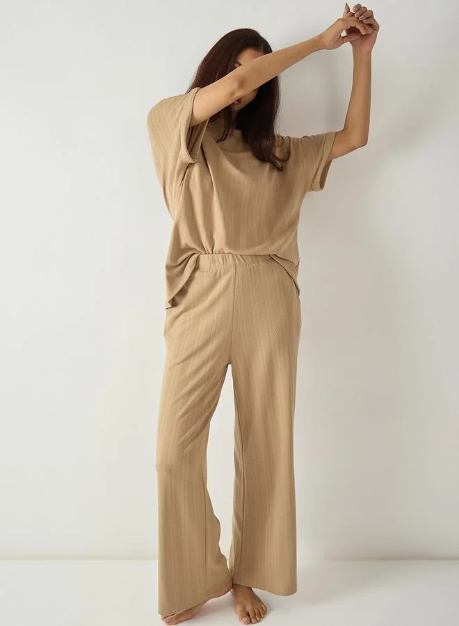 Femmella  Women Relaxed Fit Top and Pants Lounge Set for Women | Best Price UAE