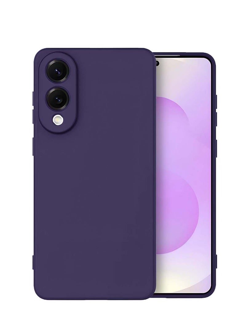 Wtech Samsung Galaxy S25 Edge 5G 2025 Premium Soft Liquid Silicone Case Cover - Eggplant Purple - Image 1
