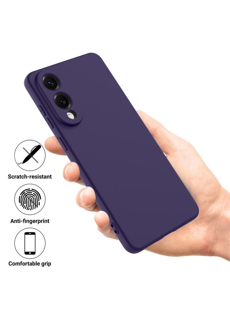 Wtech Samsung Galaxy S25 Edge 5G 2025 Premium Soft Liquid Silicone Case Cover - Eggplant Purple - Image 2