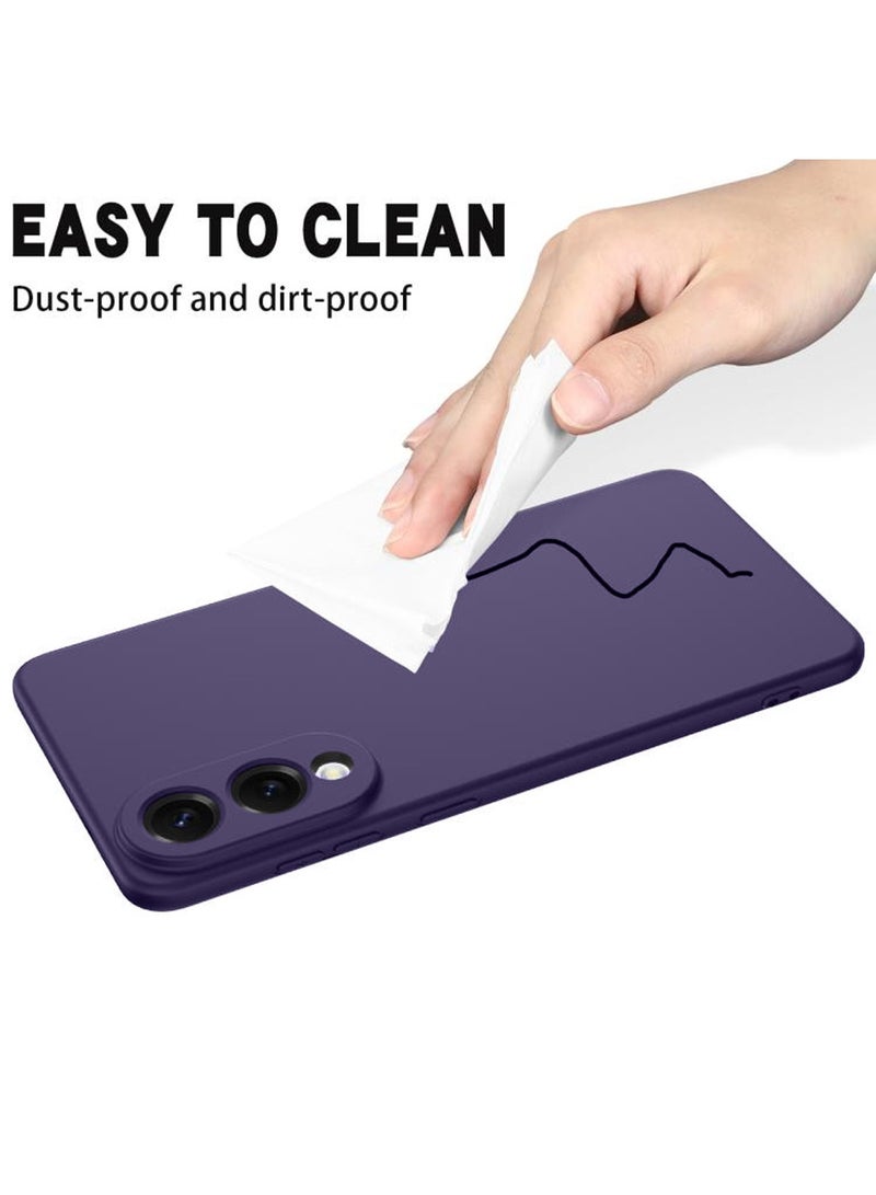 Wtech Samsung Galaxy S25 Edge 5G 2025 Premium Soft Liquid Silicone Case Cover - Eggplant Purple - Image 5