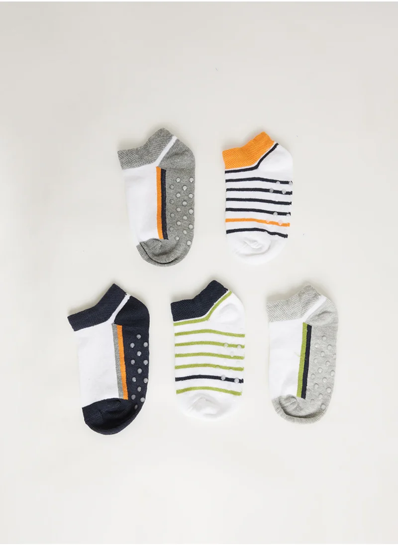 DeFacto 5-Pack Cotton Non-Slip Sole Ankle Socks