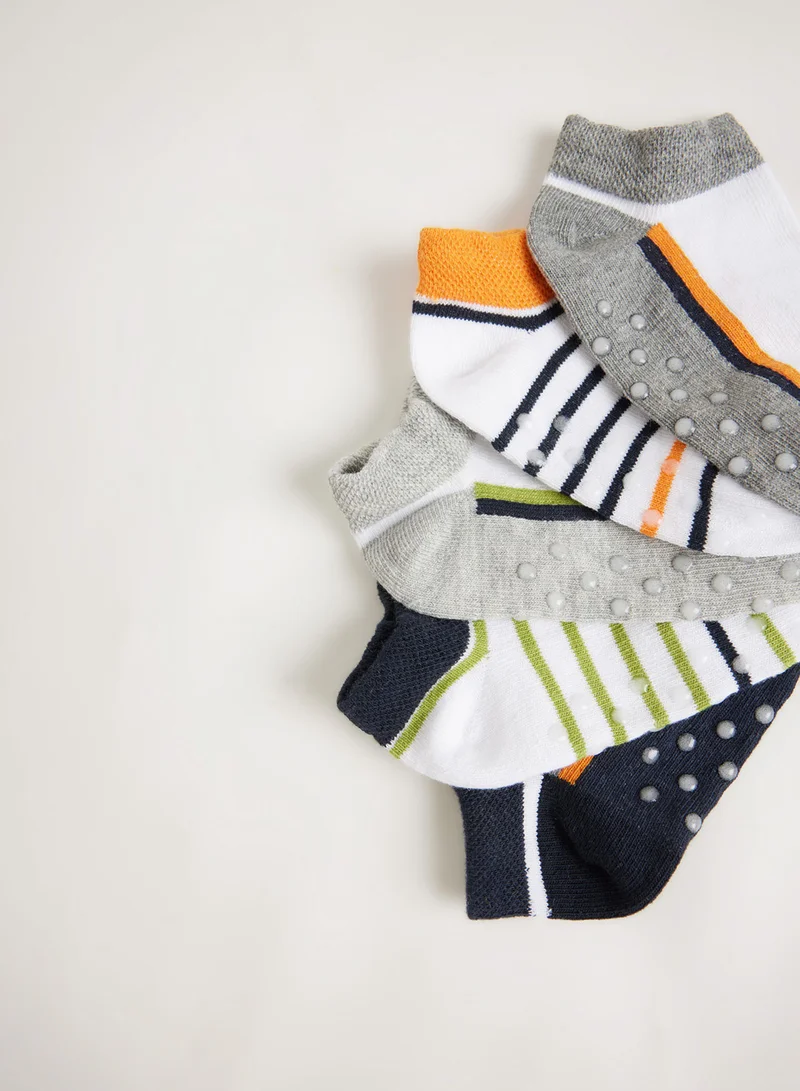 ديفاكتو 5-Pack Cotton Non-Slip Sole Ankle Socks