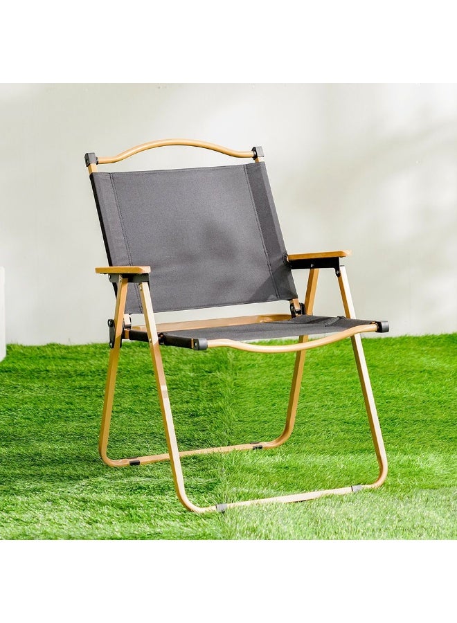 DANUBE HOME كرسي تخييم قابل للطي | كرسي خارجي خفيف الوزن ومضغوط للتخييم والشاطئ والرياضة والسفر – كرسي حديقة قابل للطي – أسود 54×47×76 سم - Image 1
