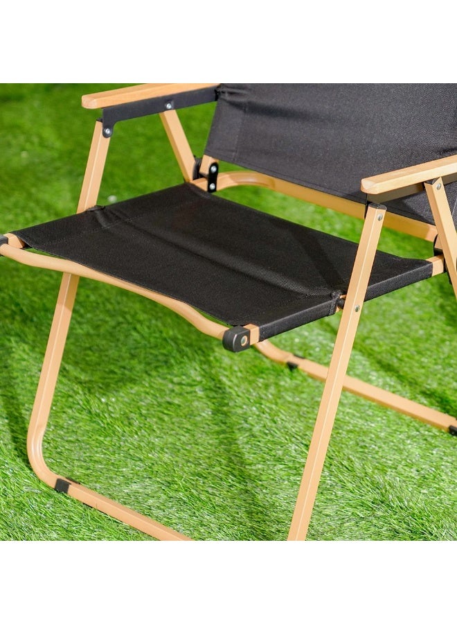 DANUBE HOME كرسي تخييم قابل للطي | كرسي خارجي خفيف الوزن ومضغوط للتخييم والشاطئ والرياضة والسفر – كرسي حديقة قابل للطي – أسود 54×47×76 سم - Image 3