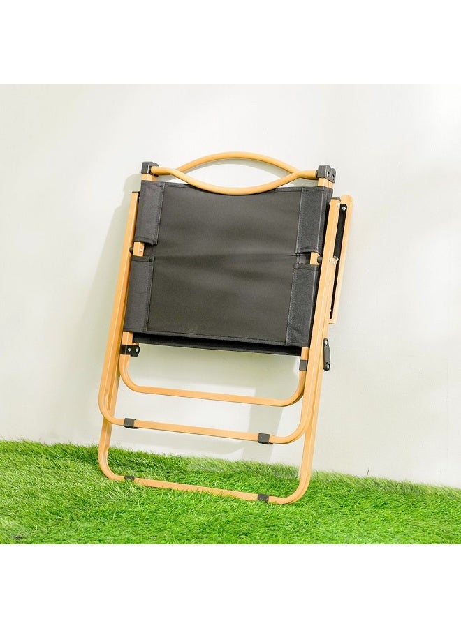 DANUBE HOME كرسي تخييم قابل للطي | كرسي خارجي خفيف الوزن ومضغوط للتخييم والشاطئ والرياضة والسفر – كرسي حديقة قابل للطي – أسود 54×47×76 سم - Image 5