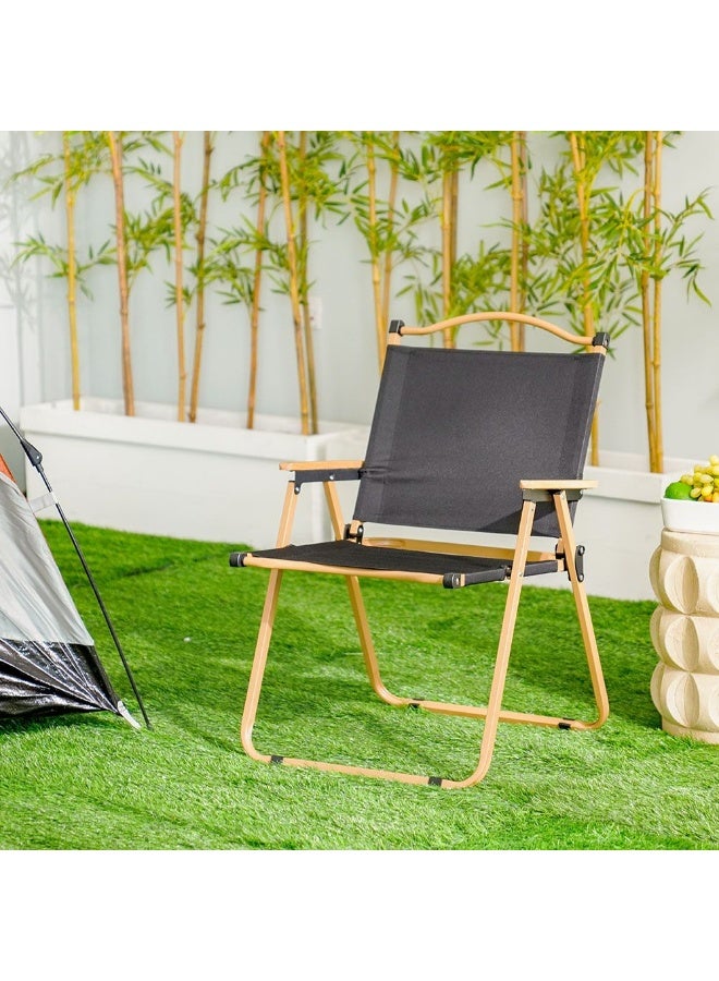 DANUBE HOME كرسي تخييم قابل للطي | كرسي خارجي خفيف الوزن ومضغوط للتخييم والشاطئ والرياضة والسفر – كرسي حديقة قابل للطي – أسود 54×47×76 سم - Image 4