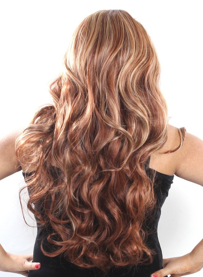 Ritzkart Curly Soft Long 30 Inch Brown Blond Hair Japan Wig 9346, Black, - Image 4