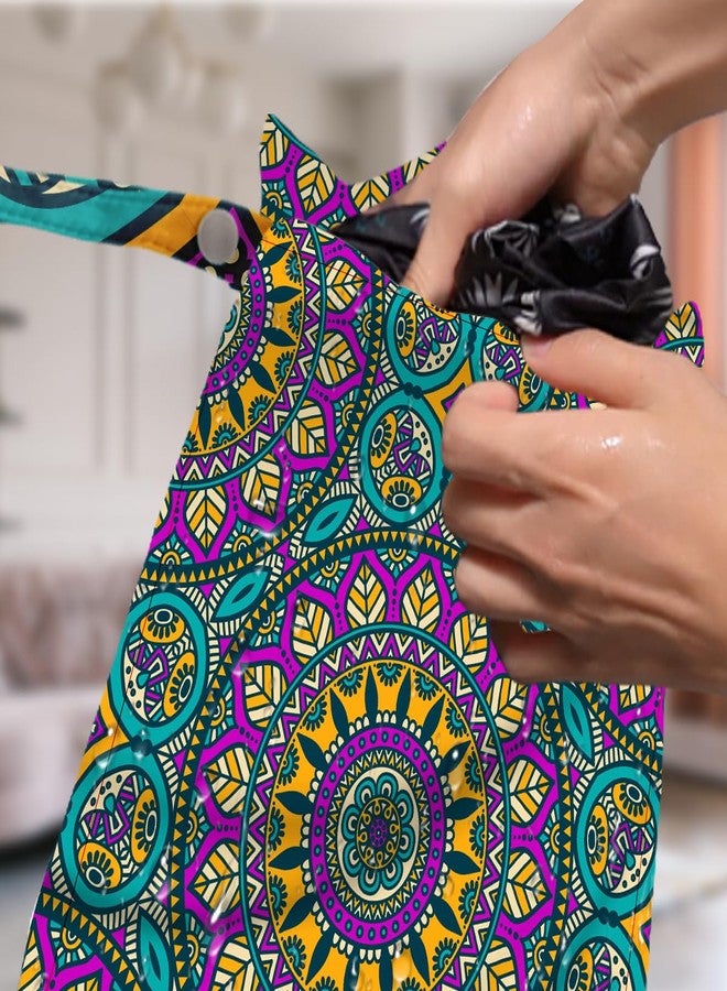 VBCVBGFH 4 Pack Boho Mandala Floral Lover Gift Wet Bag Waterproof Washable Reusable Wet Dry Bag for Swimsuit Clothes Cloth Diaper Travel Pool Yoga Toiletries Gift for Women Sister Mama Birthday Christmas - Image 2