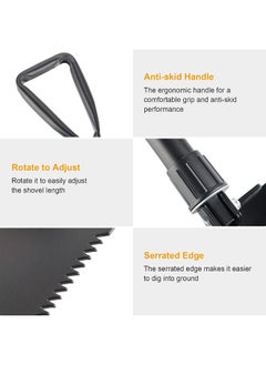 GO2CAMPS Portable Folding Shovels, Collapsible Camping Shovel With Nylon Carrying Pouch And High Carbon Steel Handle, Compact And Multi-Functional Tool  - Image 4