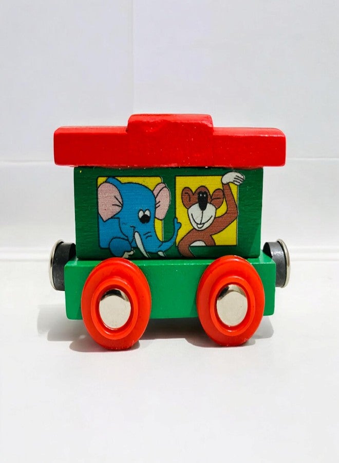 MarvelStore Wooden Magnetic Train Set, 4 Pieces, Educational Toy for Boys and Girls. Skill-Building Magnetic Wooden Trains | Deluxe Railway Set for Toddlers Kids Boys and Girls - Image 3
