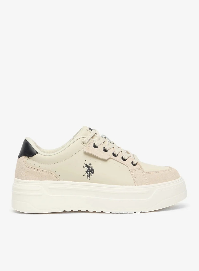 U.S. Polo Assn. Women's Platform Sneakers - Low-Top Casual Lace-Up Design with Comfort Cushioned Sole for Everyday Wear